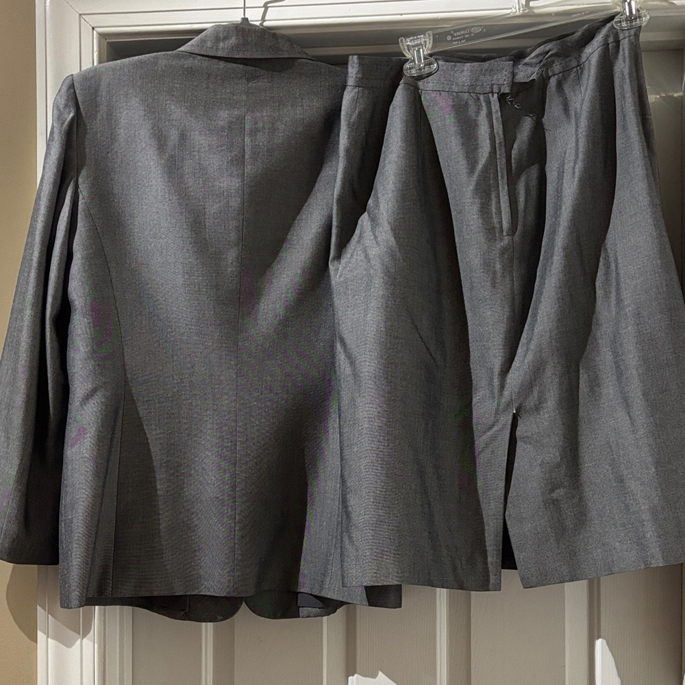 Kasper Women's Charcoal Blazer and Skirt Suit - Picture 2 of 6